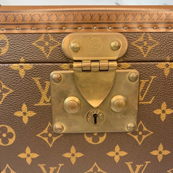 ❌❌ Louis Vuitton Monogram Trunk Boite Flacons Beauty Vanity Case Vintage Hard - Picture 4 of 13